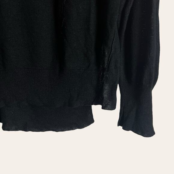 Zara Knit Black Lightweight Crewneck Pullover Sweater Size M - Picture 4 of 8